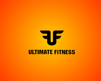 Ultimate fitness logo with unique U and F creating wings. Great colour choice as a background. -   24 fitness logo backgrounds ideas