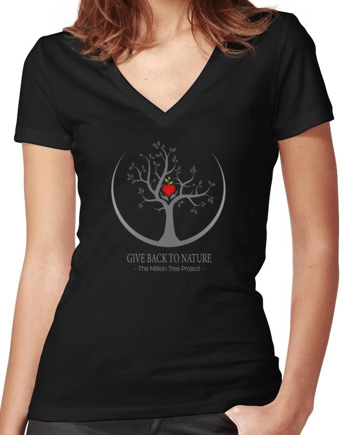 Give Back to Nature Logo - Dark Background | Women's Fitted V-Neck T-Shirt -   24 fitness logo backgrounds ideas