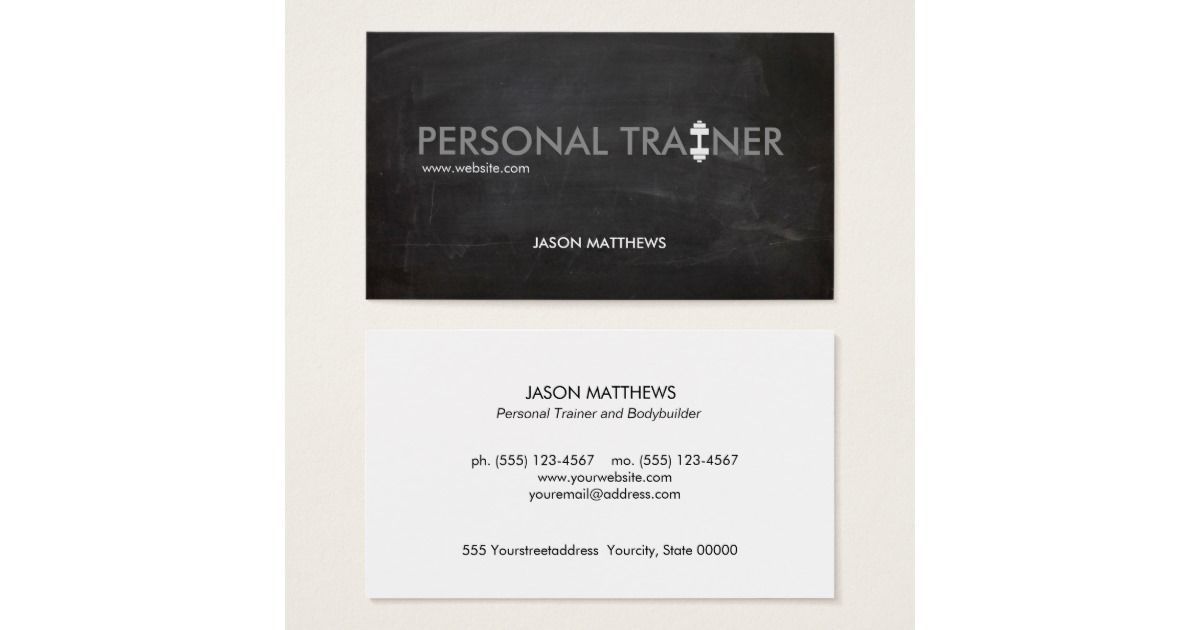 Rustic Personal Trainer Dumbbell Logo Fitness Business Card -   24 fitness logo backgrounds ideas