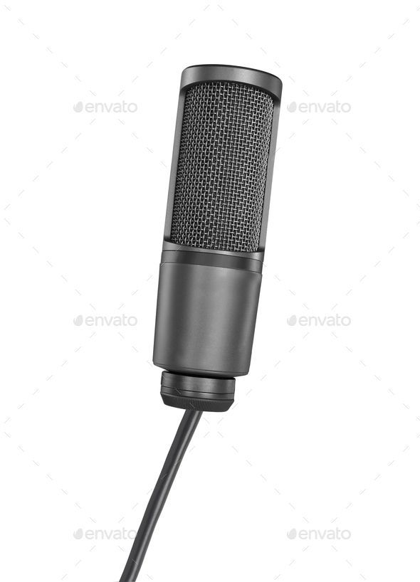 Microphone isolated on white background -   24 fitness logo backgrounds ideas
