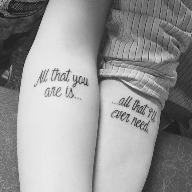 53 Insanely Creative Matching Tattoo Ideas -   24 matching tattoo quotes
 ideas