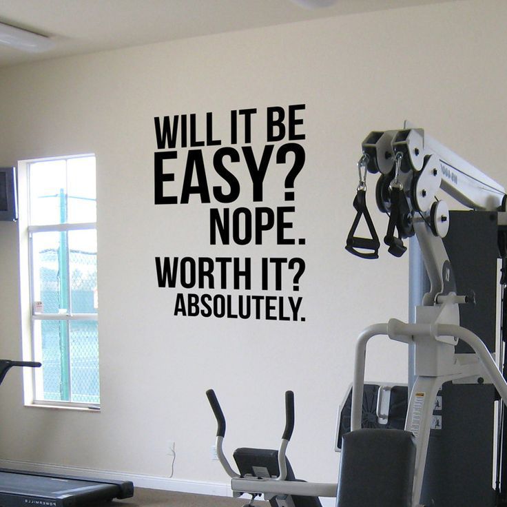 Will it be easy. Nope. Worth it - Absolutely. Wall Fitness Decal Quote Gym Kettlebell Crossfit Boxing Vinyl Wall Sticker -   24 office fitness challenge
 ideas
