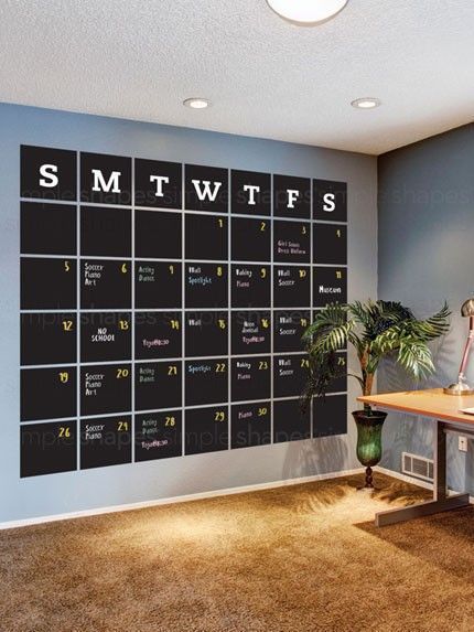 Chalkboard Calendar Wall Decal - Extra Large -   24 office fitness challenge
 ideas