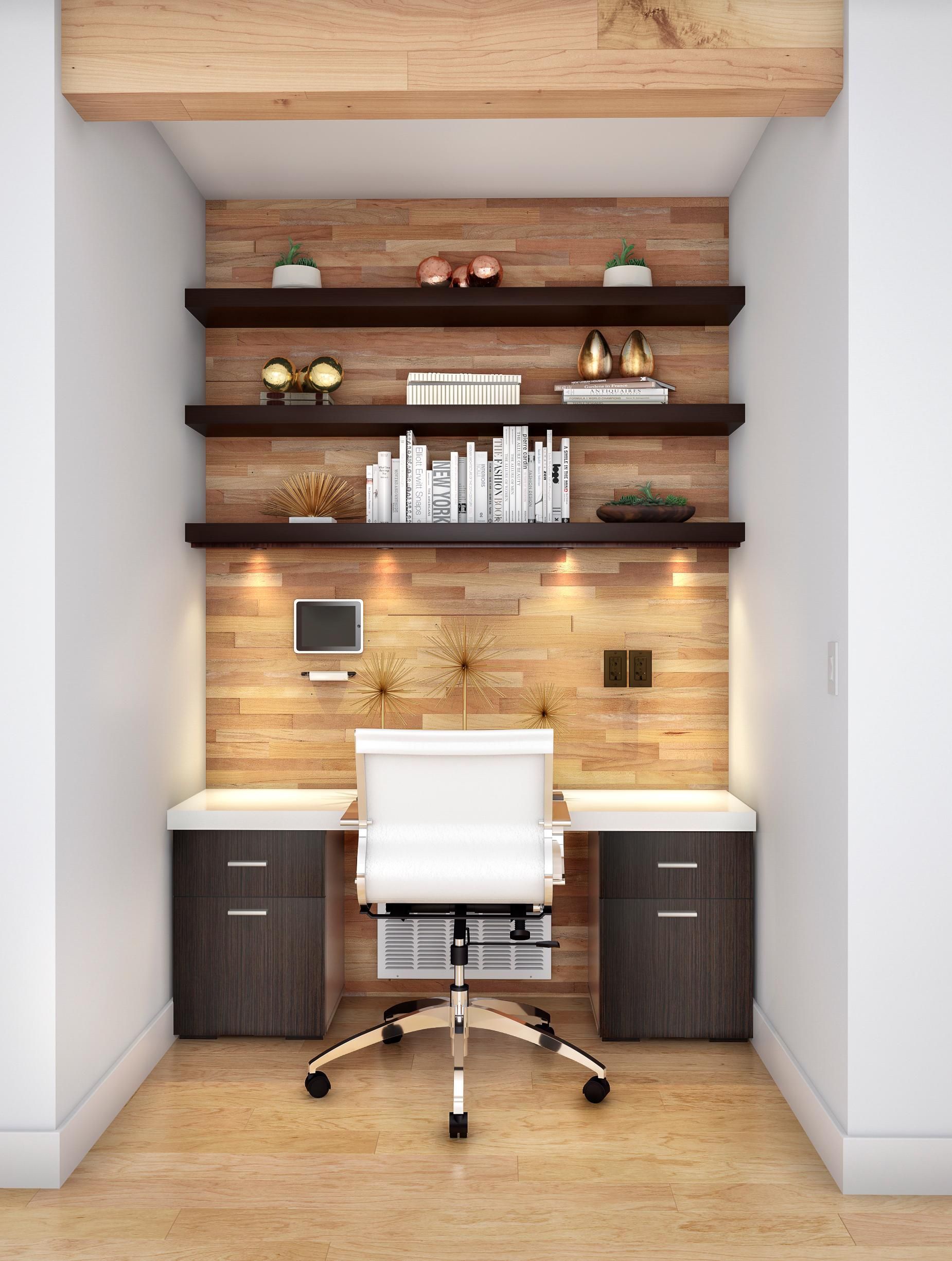 Modern Home Office in Warm Wood -   24 office fitness challenge
 ideas