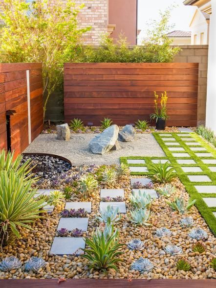California Zen Rock Garden With Ipe Wood Water Feature -   24 rock garden fence
 ideas