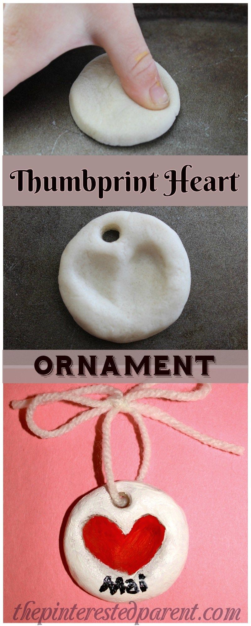 Clay Fingerprint Keepsake Ornaments -   24 salt clay crafts
 ideas