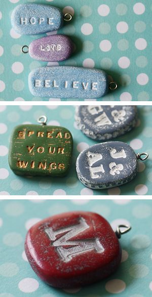 How to make Charms.  I'd like to use homemade salt clay for this. instead of polymer clay.  It's much more economical - since they're going to be painted anyway. -   24 salt clay crafts
 ideas