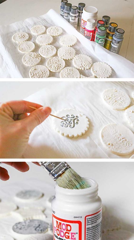 Stamped Clay Ornaments w/ Homemade Clay Recipe -   24 salt clay crafts
 ideas