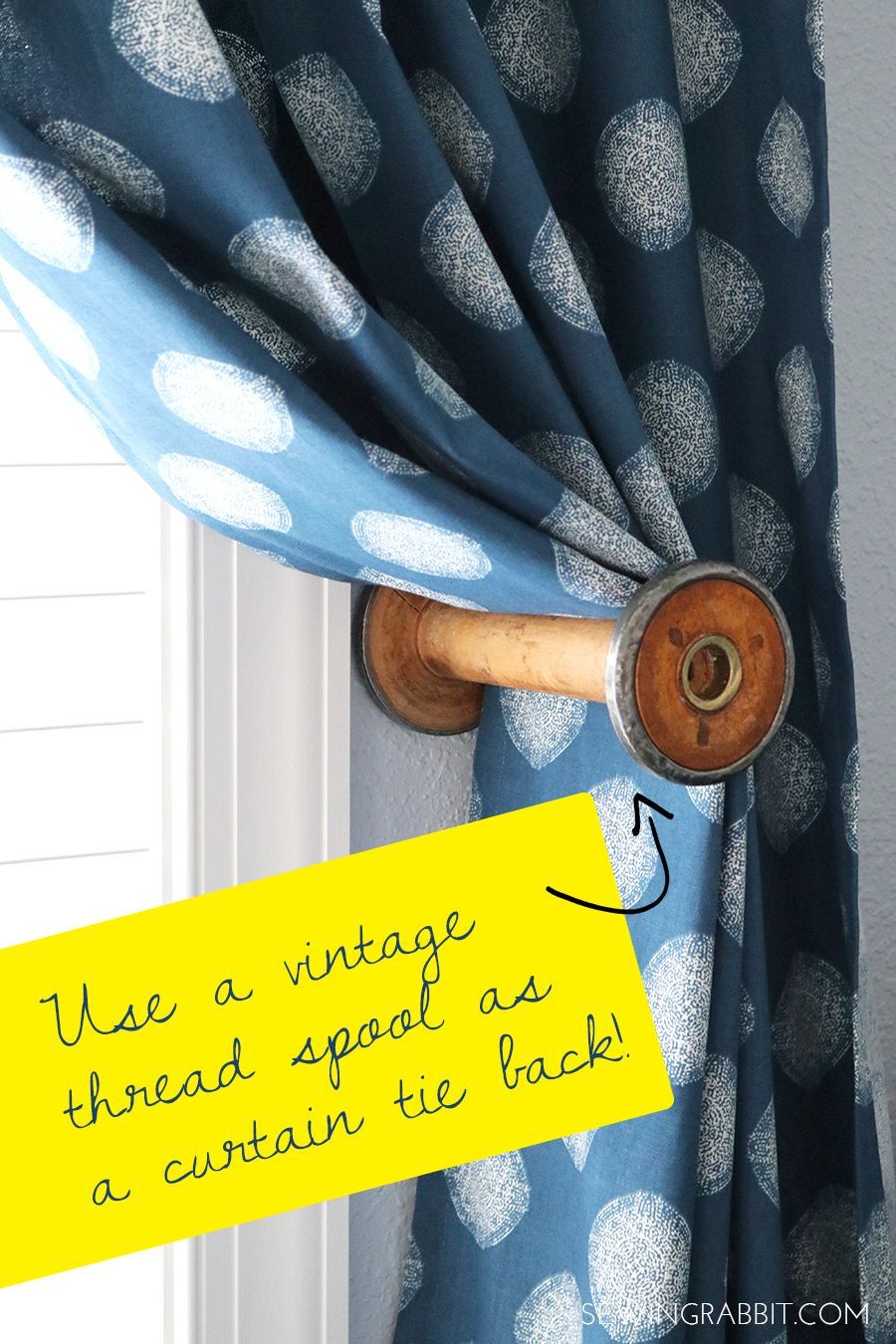 Vintage Spool Curtain Tie Back -   24 sewing crafts room
 ideas