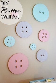 DIY Button Wall Art {for a Sewing/Craft Room -   24 sewing crafts room
 ideas