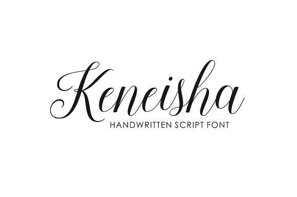 Keneisha Script by Seniors on @creativemarket -   25 bold tattoo fonts
 ideas