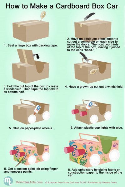 How to make a cardboard box car -   25 cardboard crafts kids
 ideas