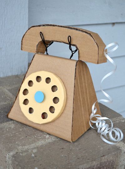 Cardboard Telephone -   25 cardboard crafts kids
 ideas