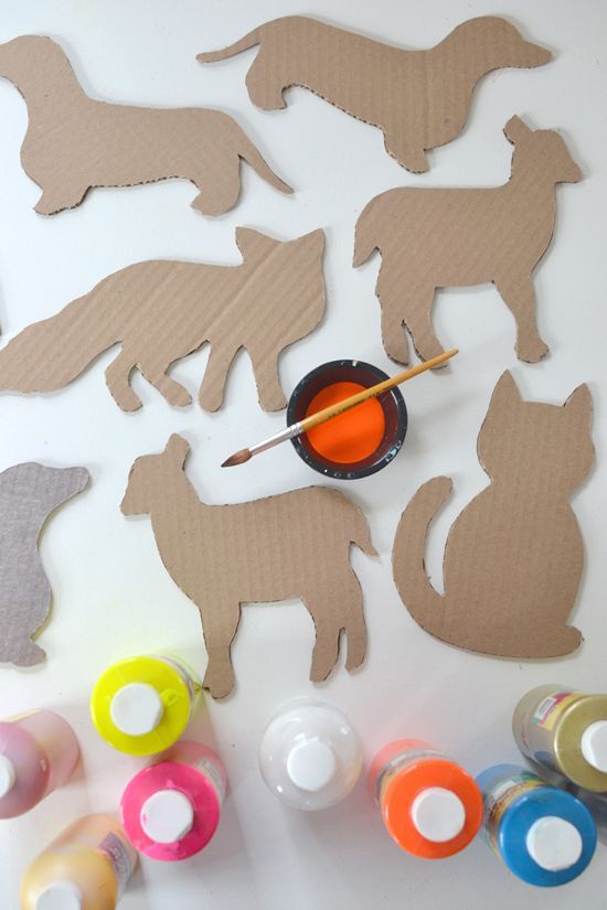 Patterned Cardboard Animals with Templates -   25 cardboard crafts kids
 ideas