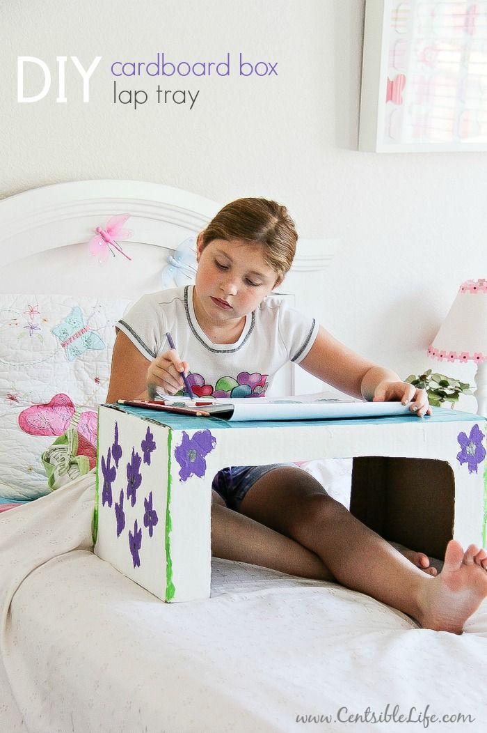 DIY Cardboard Box Lap Tray -   25 cardboard crafts kids
 ideas