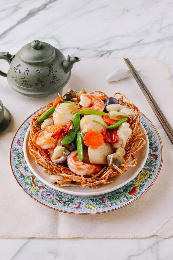 Chinese Seafood Bird Nest Banquet Dish -   25 chinese recipes seafood
 ideas
