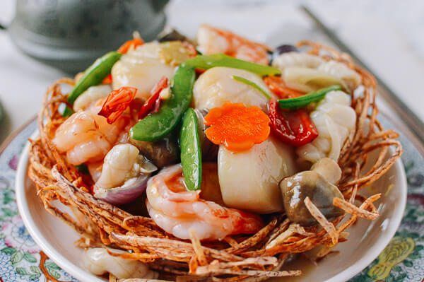 Chinese Seafood Bird Nest Banquet Dish -   25 chinese recipes seafood
 ideas