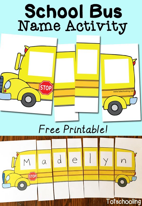 School Bus Name Activity with Free Printable -   25 diy school bus
 ideas
