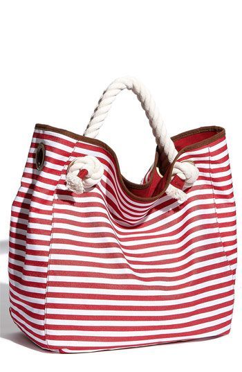Perfect for a day trip in Maine!  Street Level Nautical Stripe Canvas Tote | Nordstrom -   25 diy summer bag
 ideas