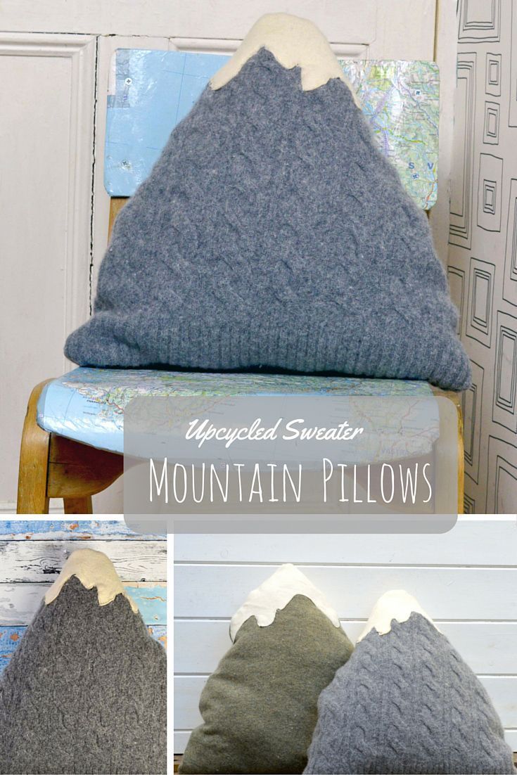 Upcycled Sweater Mountain Cushion (Pillow -   25 fabric crafts clothes
 ideas