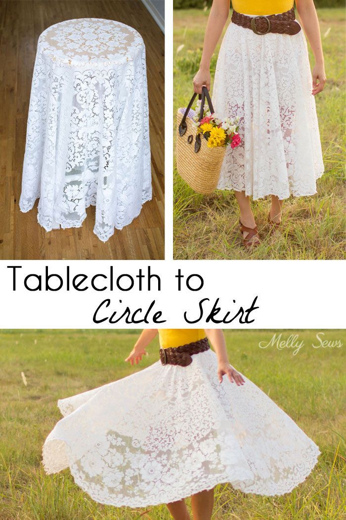 Sustainable Sewing - Tablecloth to Circle Skirt Tutorial -   25 fabric crafts clothes
 ideas