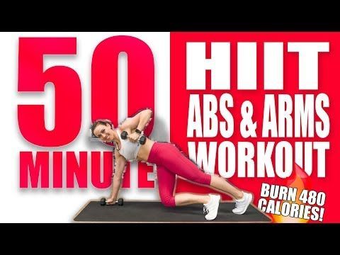50 Minute HIIT Abs & Arms Workout рџ”ҐBurn 480 Calories! рџ”ҐSydney Cummings - YouTube -   25 fitness abs hiit
 ideas