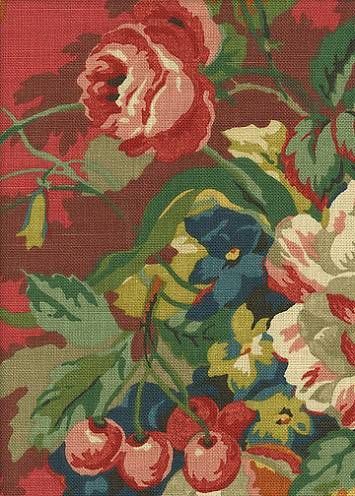 Queensland Crimson French Country Fabric; I have this fabric all over my house and a bolt of it left over...=) -   25 french decor red
 ideas