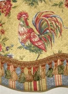 Custom VALANCE French Country Waverly Fabric Gold Red Rooster Toile -   25 french decor red
 ideas