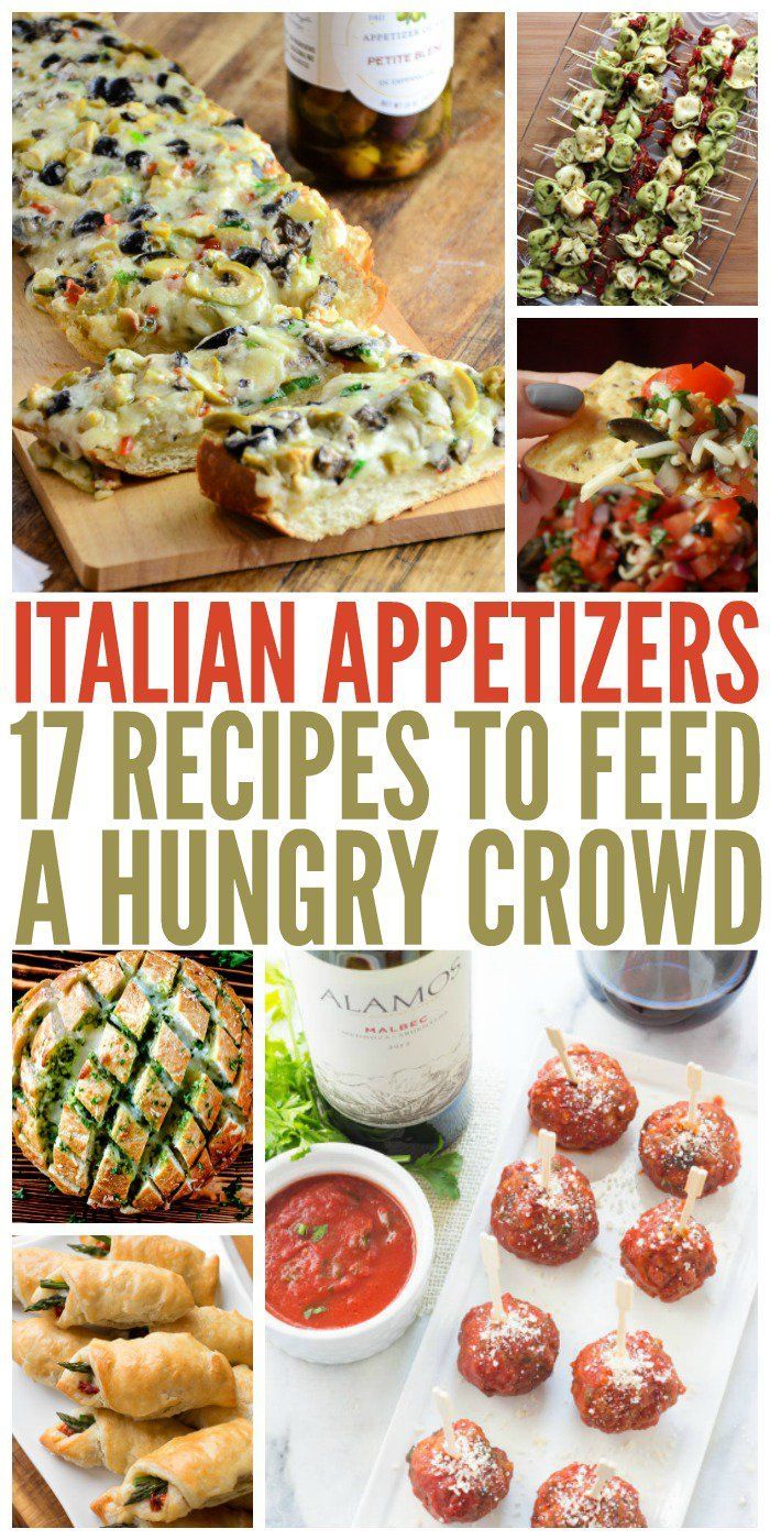 17 Italian Appetizers to Feed a Hungry Crowd -   25 italian recipes for a crowd
 ideas