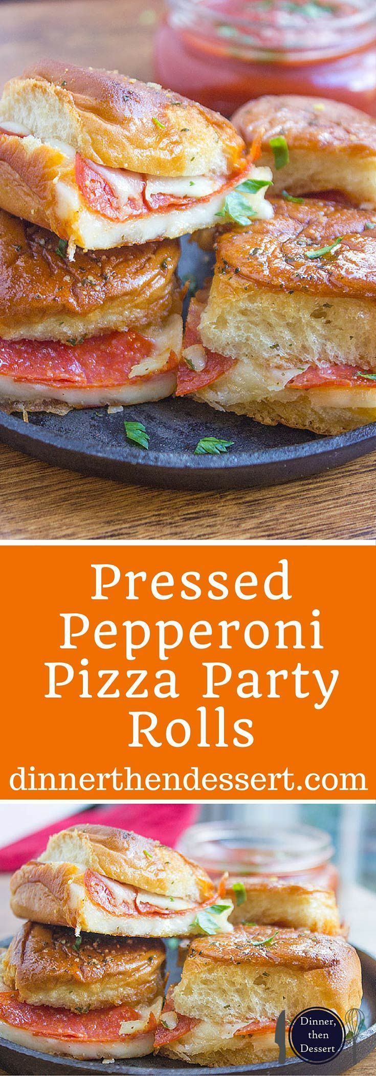Pressed Pepperoni Pizza Party Rolls are crispy, cheesy, dippable and perfect make ahead for serving a crowd! -   25 italian recipes for a crowd
 ideas