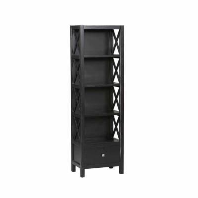 null Anna Black Open Bookcase -   25 tall shelf decor
 ideas