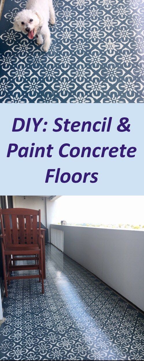 Painting & Stenciling Concrete Floors - DIY - Sarah Camille's Scoop -   16 diy déco balcon
 ideas