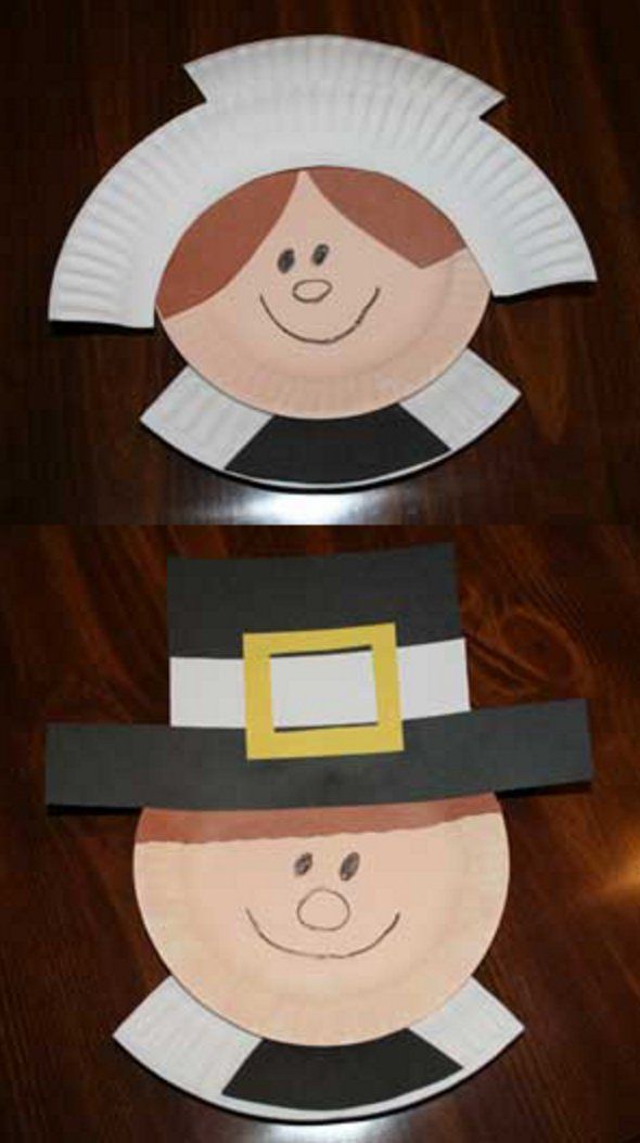 Paper Plate Pilgrims -   18 cool crafts stuff
 ideas