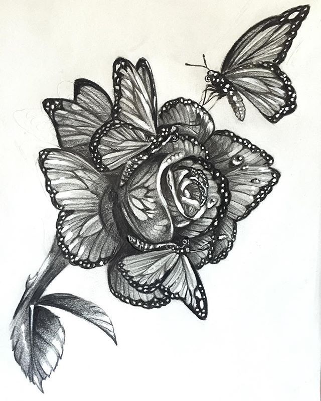 When butterflies get together and make a rose, I give you the Monarch Rose. GORGEOUS!!! For my sleeve -   18 rose butterfly tattoo
 ideas
