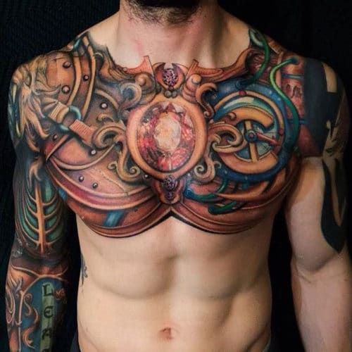 51 Best Chest Tattoos For Men: Cool Designs + Ideas (2018 Guide) -   19 full chest tattoo
 ideas