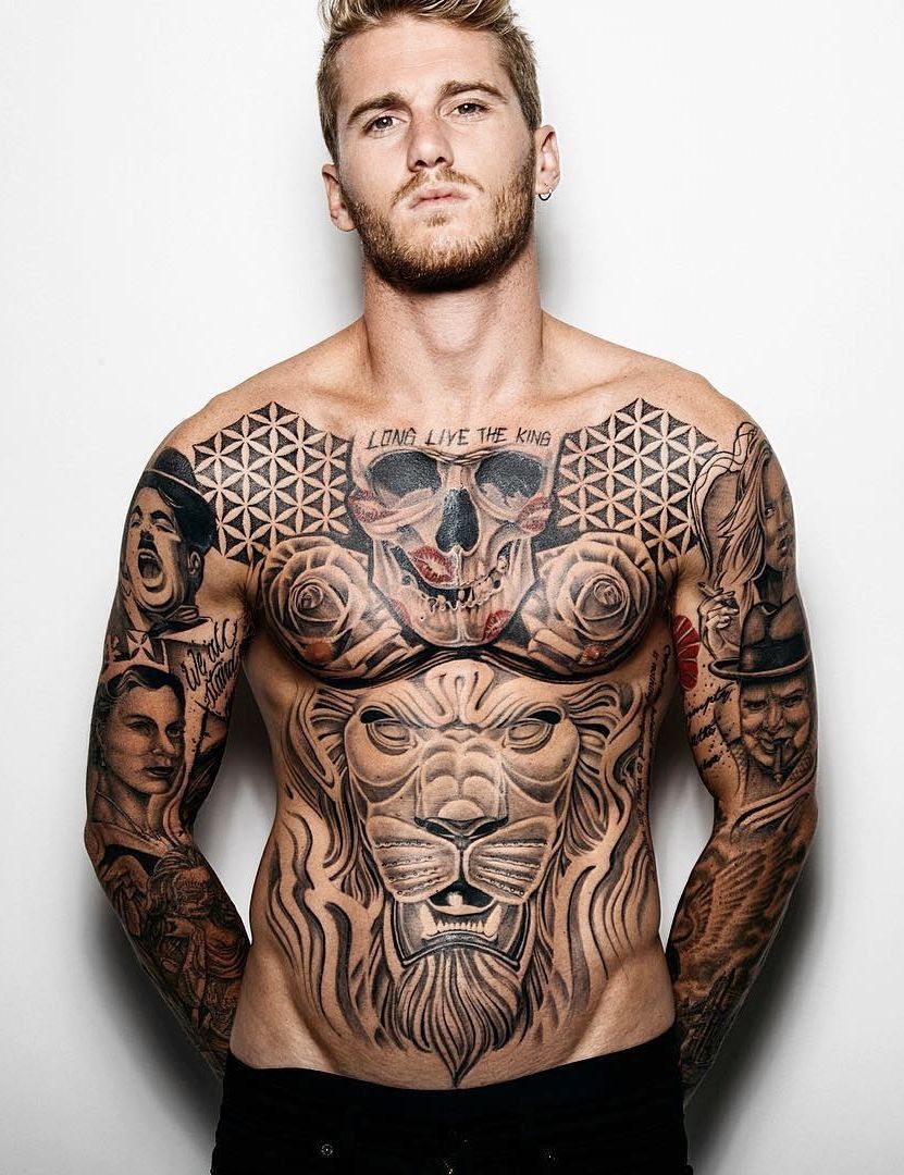 19 full chest tattoo
 ideas