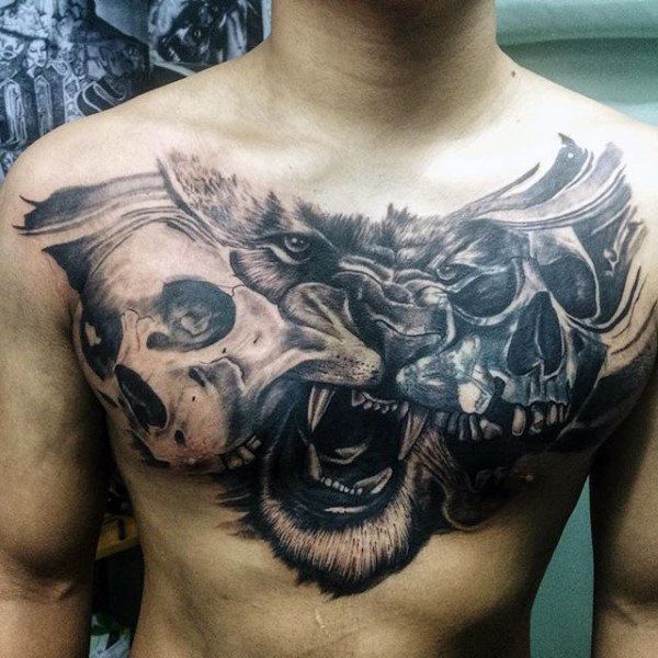 70 Lion Chest Tattoo Designs For Men - Fierce Animal Ink Ideas -   19 full chest tattoo
 ideas