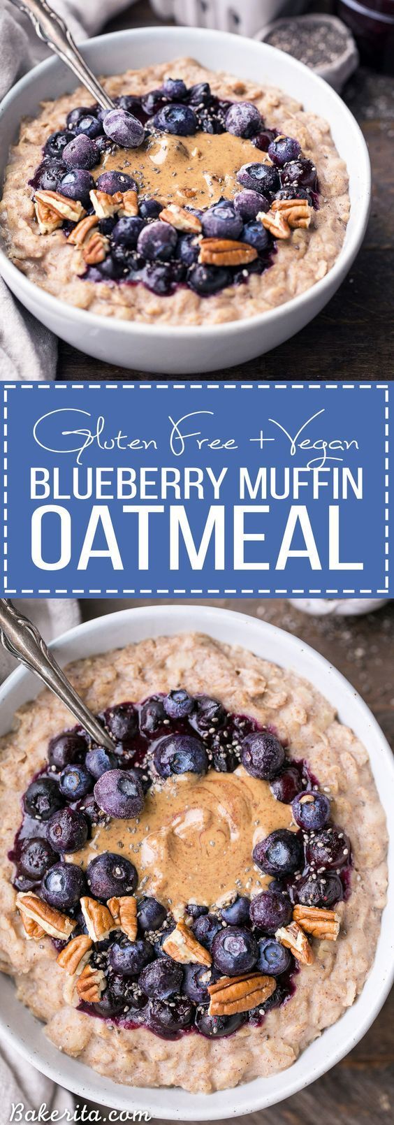 This simple Blueberry Muffin Oatmeal is sweetened with a banana, spiced with cinnamon and topped with an easy blueberry compote! Top with all your favorite toppings for a delicious, healthy + filling breakfast that is far from boring. -   19 gluten free oatmeal
 ideas