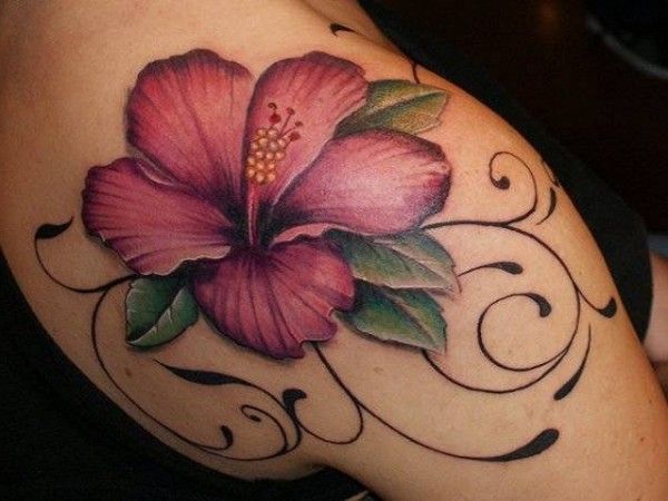 hibiscus shoulder tattoo | hibiscus flower tattoos -   19 hibiscus flower tattoo
 ideas