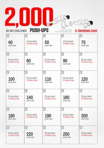 2000 Push-Ups Challenge -   20 fitness challenge push up
 ideas