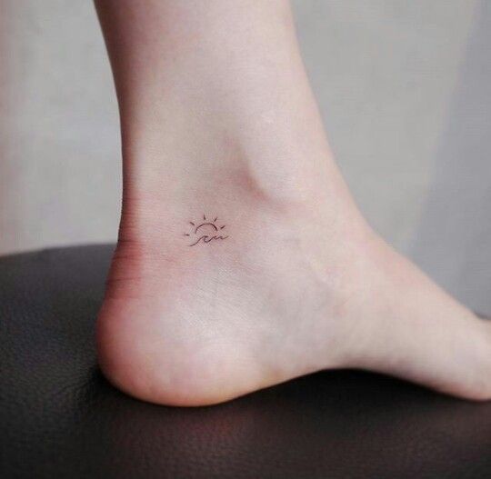 Cute discreet wave and sun tattoo - Nice placement -   20 small tattoo wave
 ideas