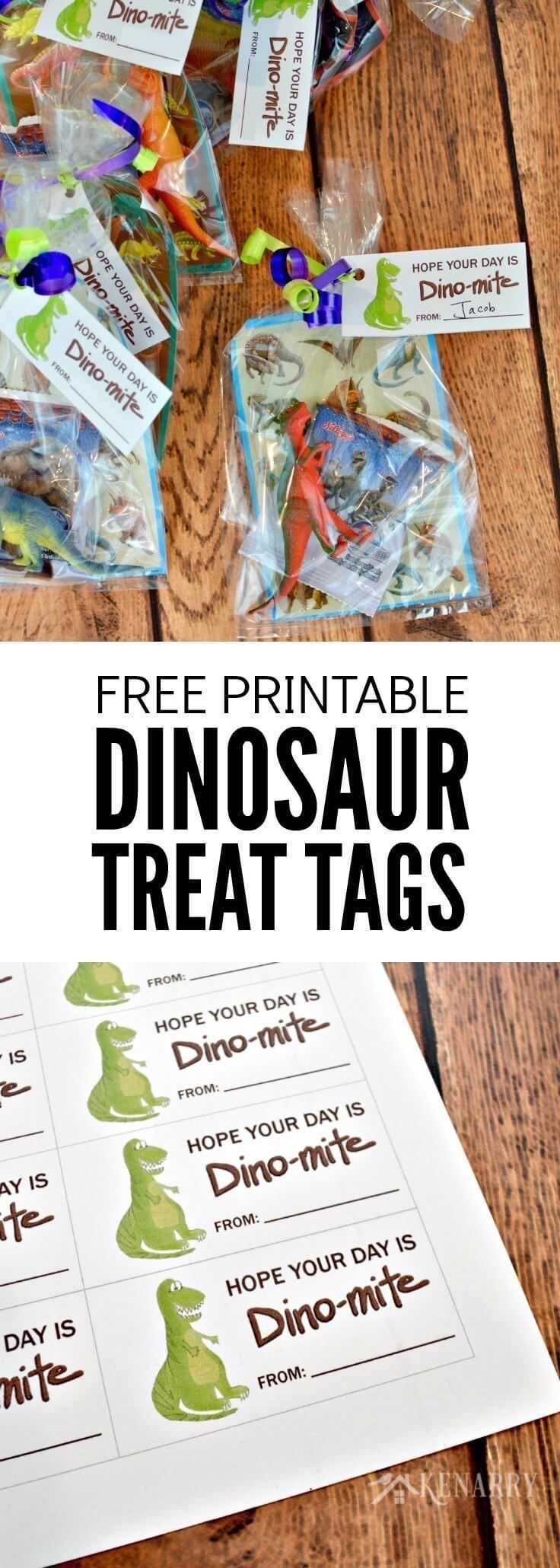 Dinosaur Party Favors: Free Printable Treat Tag for Birthday or Valentine's Day -   21 dinosaur crafts t-rex ideas