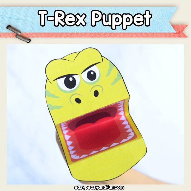 T-Rex puppet - dinosaur craft idea for kids -   21 dinosaur crafts t-rex ideas