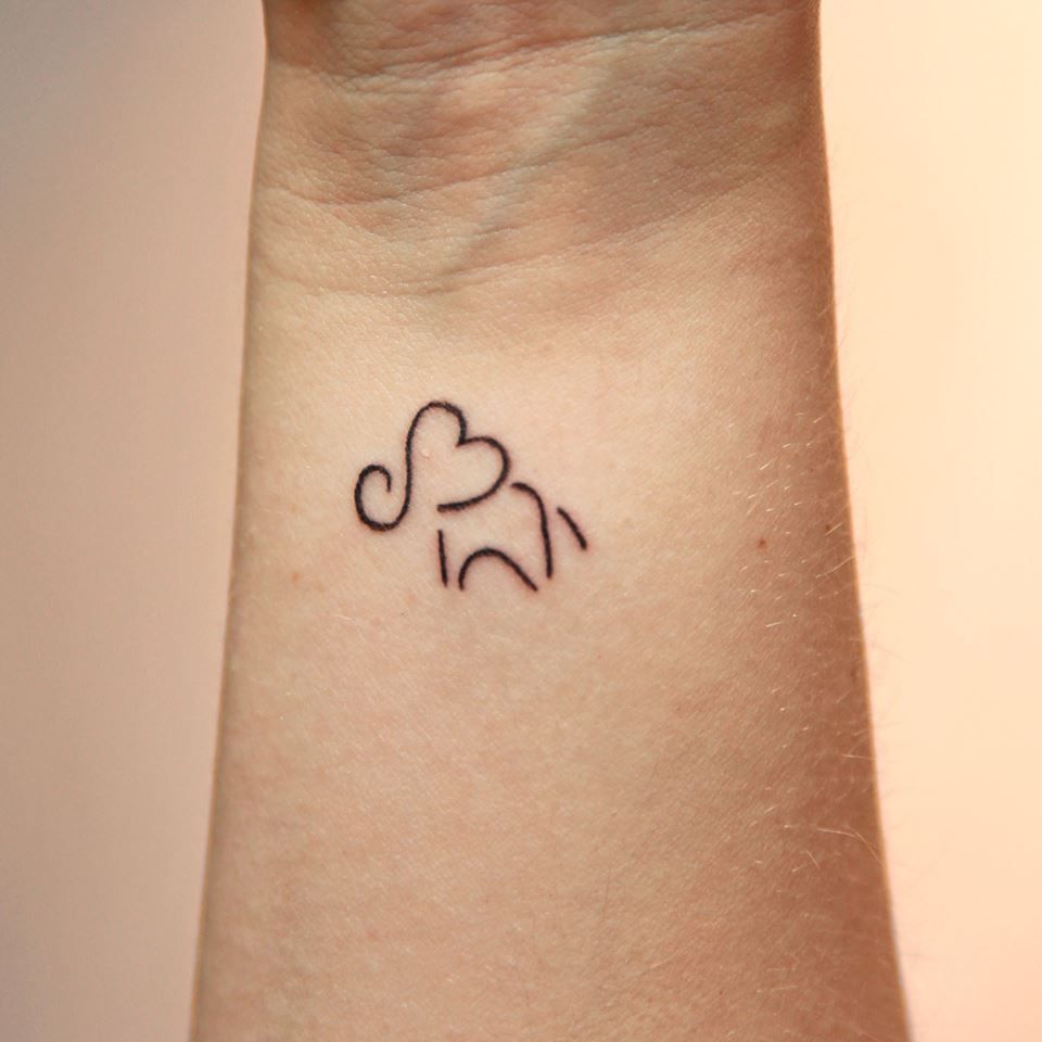 elephant tattoo, alzheimer, heart, black and white, white eye -   21 elephant tattoo heart
 ideas