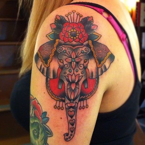 21 elephant tattoo heart
 ideas