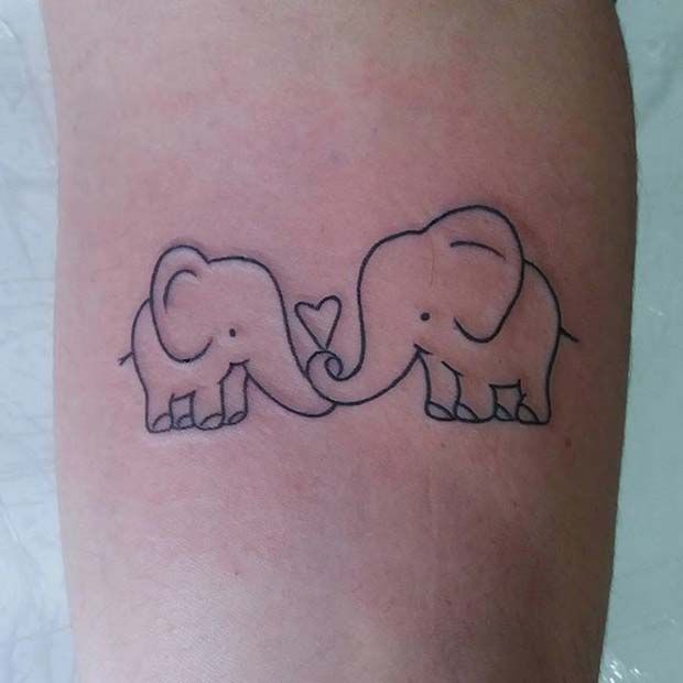 21 Cool and Creative Elephant Tattoo Ideas -   21 elephant tattoo heart
 ideas