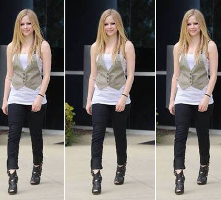 Celebrity Style: Avril Lavigne in Abbey Dawn mock layer vest tank from Kohls -   21 female celebrity style
 ideas