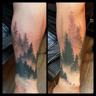 forest and mountain tattoos - S?k p? Google -   21 mountain tattoo side
 ideas