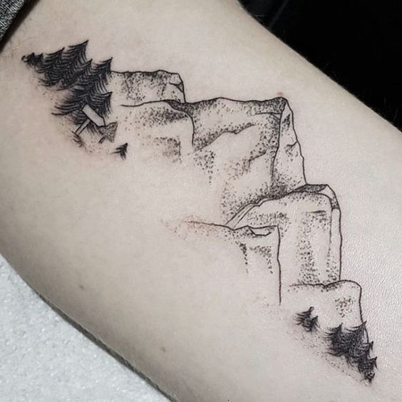 On the inside of arm with adventure -   21 mountain tattoo side
 ideas