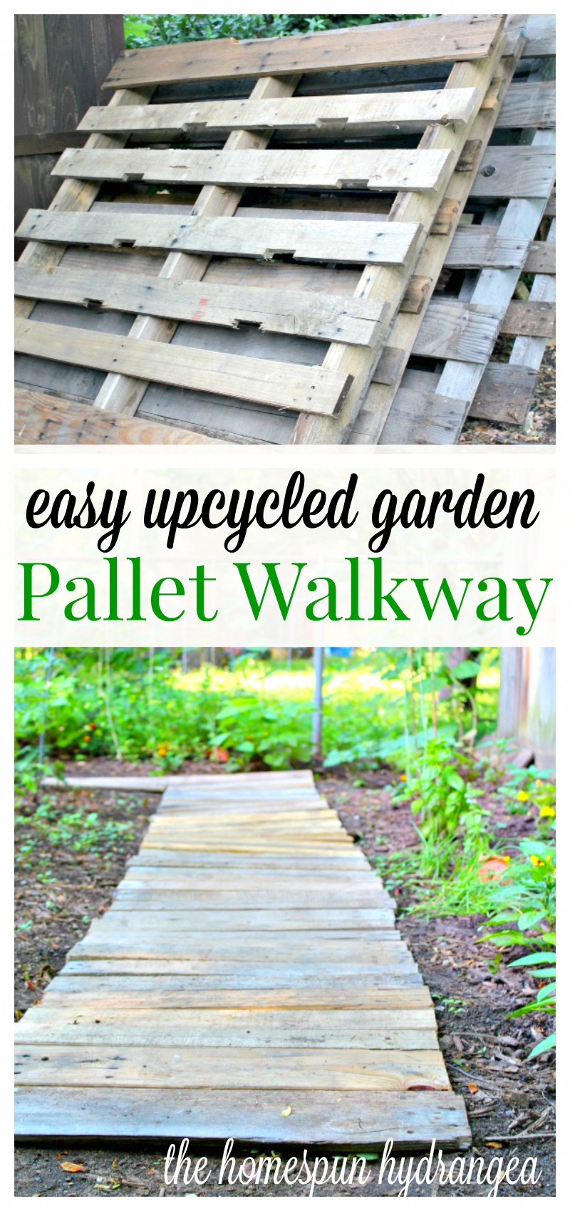 Easy Upcycled Garden Pallet Walkway - See how you can turn a couple of old wood pallets into an upcycled garden walkway! -   21 pallet garden walkway
 ideas